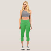 Kelly Green Solid Color Capri Leggings (Vorderseite)