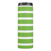 Kelly Green Stripe Navy Moderne Monogram Coastal Thermosbecher (Rückseite)