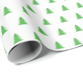 Kelly Green Style Christmas Pine Tree Minimalistis Geschenkpapier (Rolleneckpunkt)