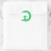 Kelly Green Surfer Runder Aufkleber (Tasche)
