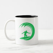 Kelly Green Surfer Zweifarbige Tasse (Links)