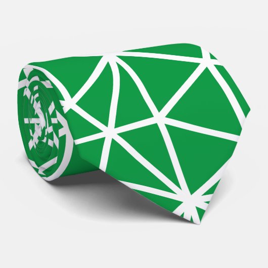 Kelly green Triangle Geometric Pattern Krawatte (Gerollt)