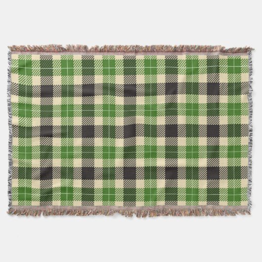 Kelly Green und Black Tartan Kariert Decke (Vorderseite)