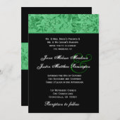 Kelly Green und Black Vintage Hochzeitsvorlage Einladung (Vorne/Hinten)
