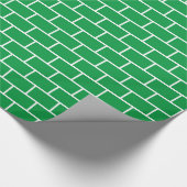 Kelly Green und White Brick Muster Geschenkpapier (Ecke)