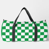 Kelly Green und White Checkered Muster Duffle Bag (Vorderseite)