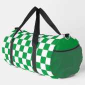 Kelly Green und White Checkered Muster Duffle Bag (Rechte Ecke)