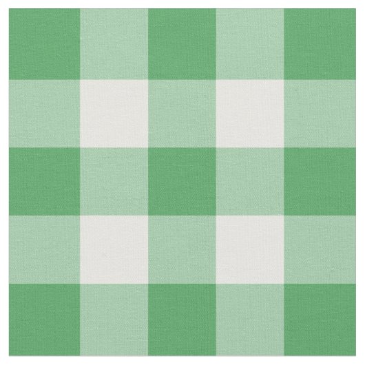 Kelly Green und White Gingham Pattern Fabric Stoff (Nahaufnahme)