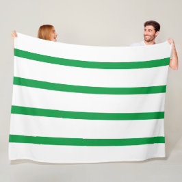 Kelly Green und White Minimal Wide Stripes Office Fleecedecke
