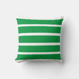 Kelly Green und White Minimal Wide Stripes Office Kissen