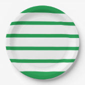 Kelly Green und White Minimal Wide Stripes Office Pappteller (Vorderseite)