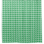 Kelly Green und White Modern Sharp Waves Duschvorhang (Vorderseite)