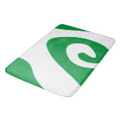 Kelly Green und White Swirl Wave Badematte (Schrägansicht)