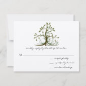 Kelly Green Whimsical Swirl Tree Wedding RSVP (Vorderseite)