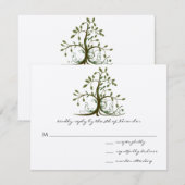 Kelly Green Whimsical Swirl Tree Wedding RSVP Karte (Vorne/Hinten)