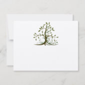 Kelly Green Whimsical Swirl Tree Wedding RSVP Karte (Rückseite)