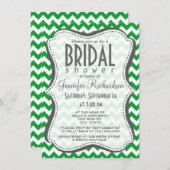 Kelly Green Zickzack Stripes Einladung (Vorne/Hinten)