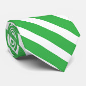 Kelly Grreen und White Geometric Diagonal Stripes Krawatte (Gerollt)