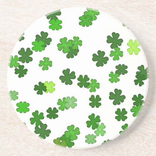 Kelly-grün „Shamrocks Falling“ Getränkeuntersetzer (Vorne)