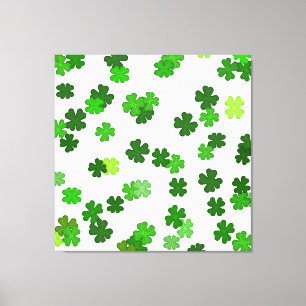 Kelly-grün „Shamrocks Falling“ Leinwanddruck
