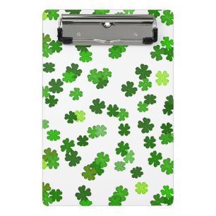 Kelly-grün „Shamrocks Falling“ Mini Klemmbrett