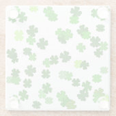 Kelly-grüne „Shamrocks Falling“ Glasuntersetzer (Rückseite)