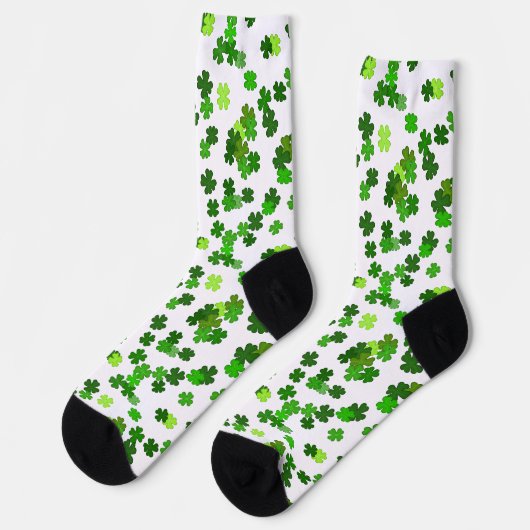 Kelly-grüne „Shamrocks Falling“ Socken (Linkes Detail)
