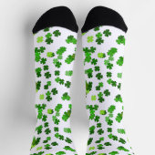Kelly-grüne „Shamrocks Falling“ Socken (Oben)