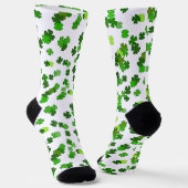 Kelly-grüne „Shamrocks Falling“ Socken (Gewinkelt)
