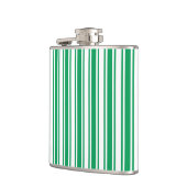 Kelly-grüne und weiße Kerzenstreifen Flachmann (Links)