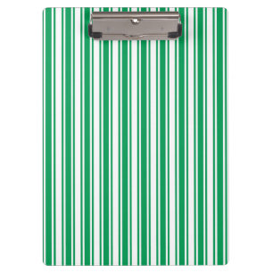 Kelly-grüne und weiße Kerzenstreifen Klemmbrett