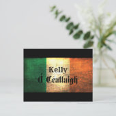 Kelly Irish Flag Postkarte (Stehend Vorderseite)