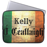 Kelly Irish Surname Flag Laptop Slee