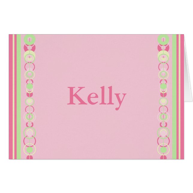 Kelly Modern Circles Individuelle Name Card (Vorderseite (Horizontal))