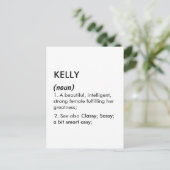 Kelly name, Editable name, Custom name Postkarte (Stehend Vorderseite)