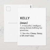Kelly name, Editable name, Custom name Postkarte (Vorne/Hinten)