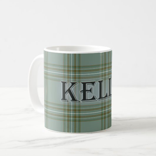 Kelly Tartan mit Nachname Kaffeetasse (Vorderseite Links)