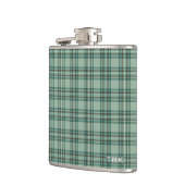 Kelly Tartan Monogram Minze Green Kariert Flachmann (Links)