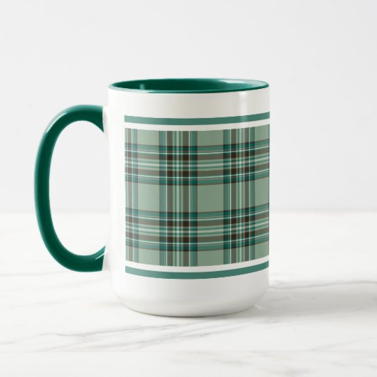Kelly Tartan Pattern Mint Green Irish Kariert Tasse (Links)