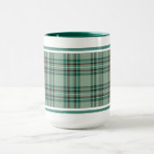 Kelly Tartan Pattern Mint Green Irish Kariert Tasse (Zentrum)