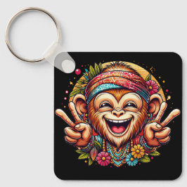 "Kelly the Chill Monkey" Aluminum Keychain Schlüsselanhänger