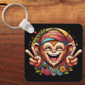 "Kelly the Chill Monkey" Aluminum Keychain Schlüsselanhänger (Vorderseite)