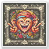 "Kelly the Chill Monkey" Vinyl Aufkleber (Vorderseite)