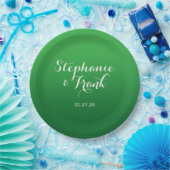 Kelly to Forest Green Gradient Wedding Pappteller (Party)