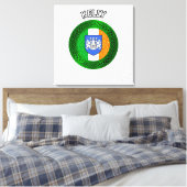 Kelly Wappen & Celtic Knot on Kleeblatt Canvas Pri Leinwanddruck (Insitu (Schlafzimmer))