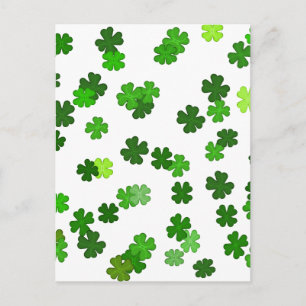 Kellygrün „Shamrocks Falling“ Postkarte