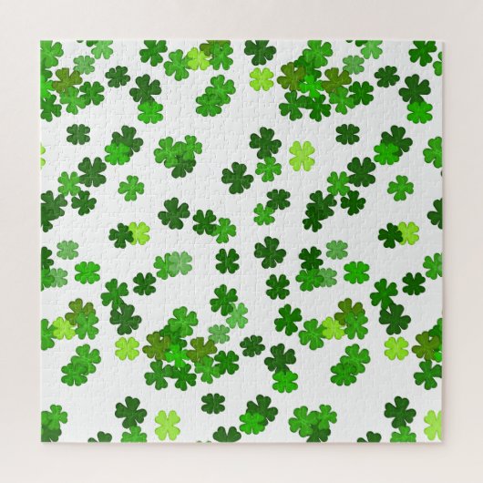Kellygrün „Shamrocks Falling“ Puzzle (Vertikal)