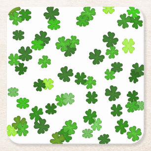 Kellygrün „Shamrocks Falling“ Rechteckiger Pappuntersetzer
