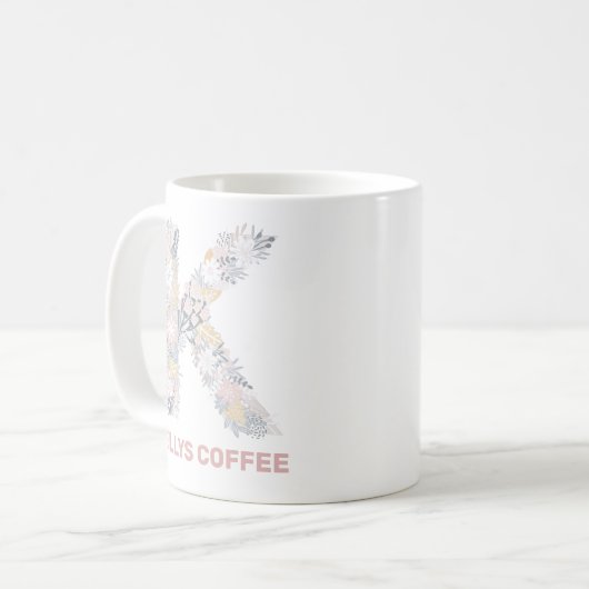 KELLYS COFFEE-Tasse mit bearbeitbarem Text Kaffeetasse (Vorderseite Links)
