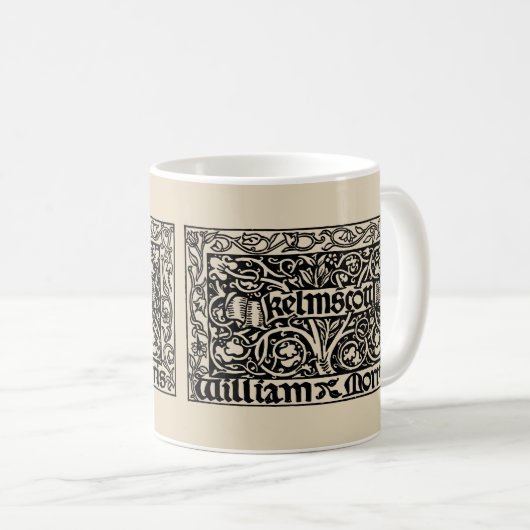 Kelmscott Press 1891 Logo von William Morris Kaffeetasse (VorderseiteRechts)